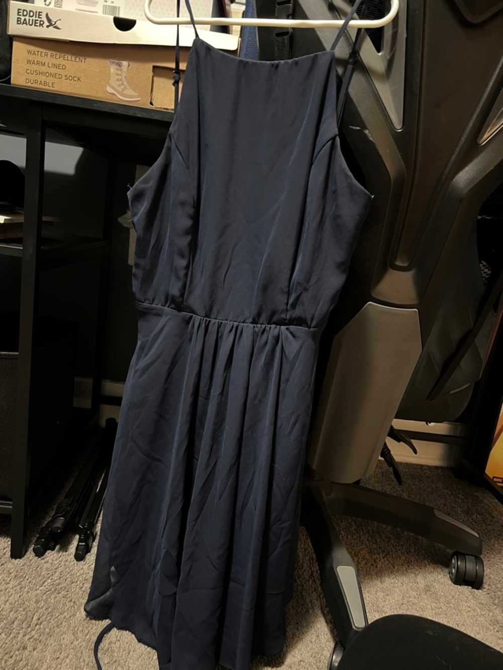 B Darlin Navy Sleeveless Midi Dress/ Homecoming Dress